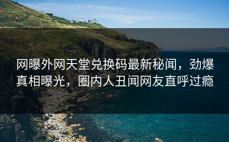 网曝外网天堂兑换码最新秘闻，劲爆真相曝光，圈内人丑闻网友直呼过瘾