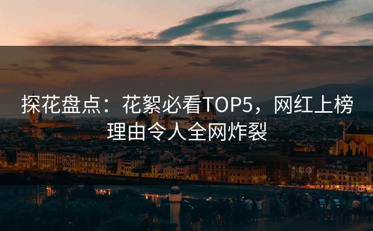 探花盘点：花絮必看TOP5，网红上榜理由令人全网炸裂