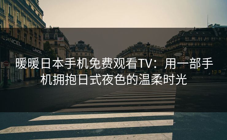 暖暖日本手机免费观看TV：用一部手机拥抱日式夜色的温柔时光