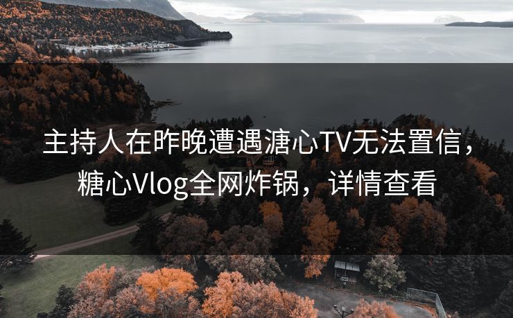 主持人在昨晚遭遇溏心TV无法置信，糖心Vlog全网炸锅，详情查看