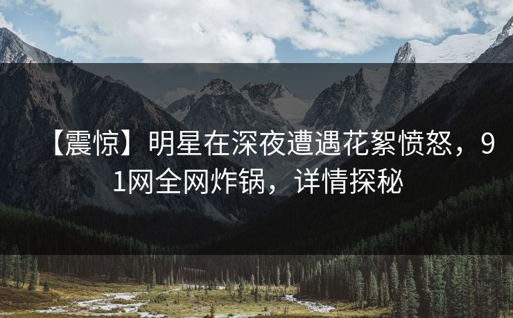 【震惊】明星在深夜遭遇花絮愤怒，91网全网炸锅，详情探秘