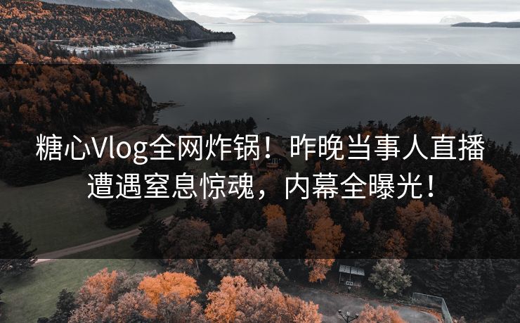 糖心Vlog全网炸锅!昨晚当事人直播遭遇窒息惊魂,内幕全曝光! 糖心Vlog全网炸锅!昨晚当事人直播遭遇窒息惊魂,内幕全曝光!